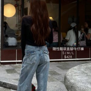 隨性靚袋直腳牛仔褲